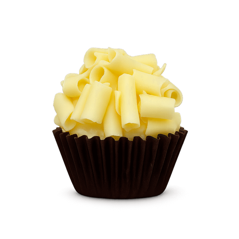 White Brigadeiro branco com raspas de chocolate branco